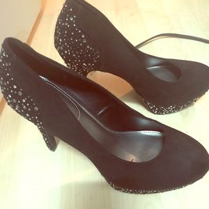 ❗️SOLD Black rhinestone heels new
